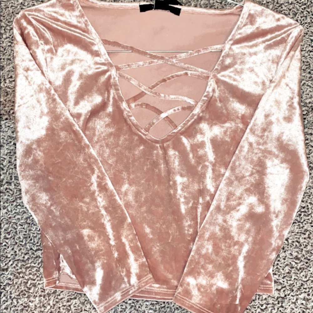 velvet long sleeve top, never worn